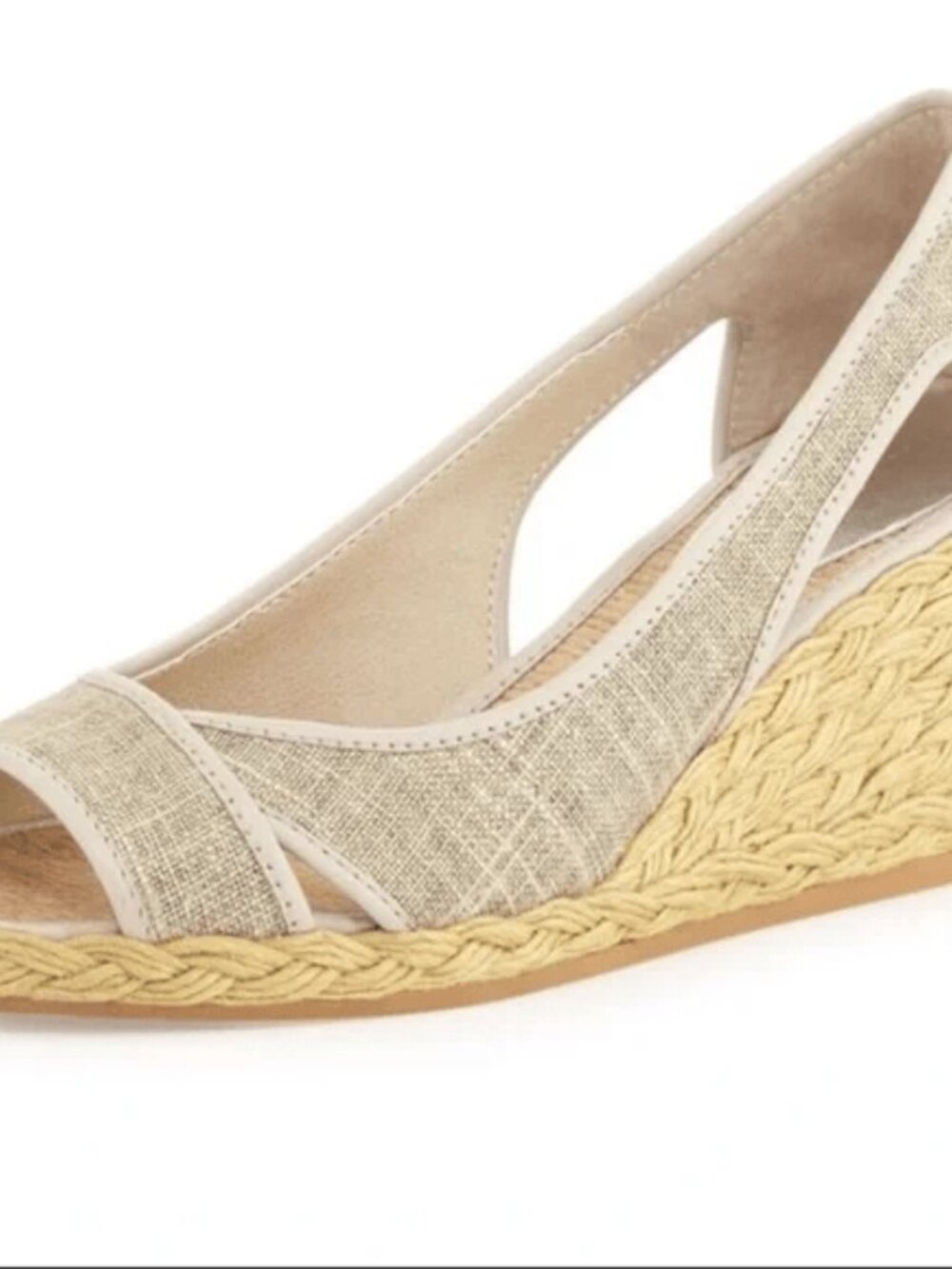 Donald J Pliner Coraa Linen Espadrille Wedge Sandals Women's 8.5M Neutral Comfy - Picture 2 of 11